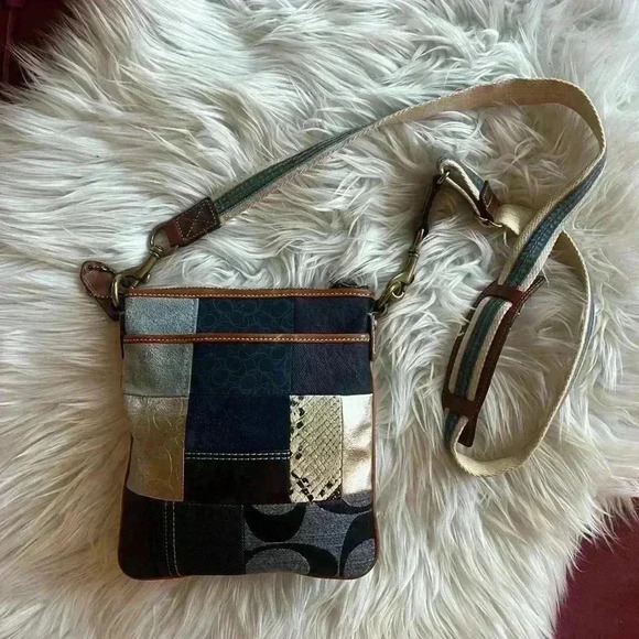 Coach Lynda Denim Patchwork Crossbody Bag B063-10006 - Picture 12 of 15